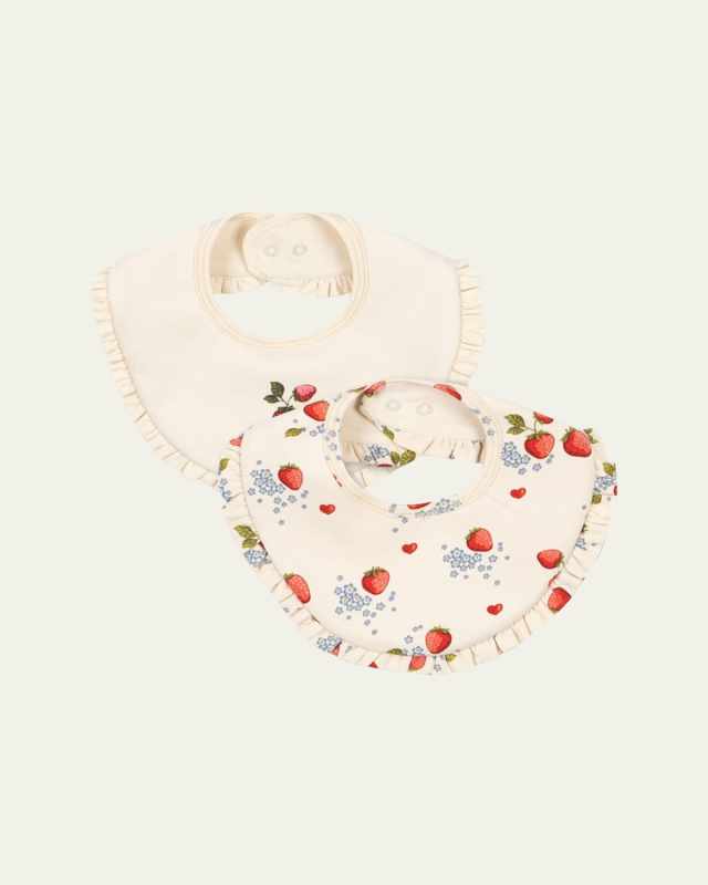 Girl's 2-Pack Frill Bib Set
